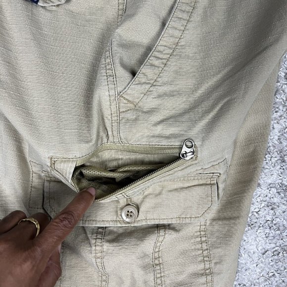 WearFirst Cargo‎ Shorts Size 40 Beige Pockets Cotton Tactical Causal Hiking - Picture 5 of 11